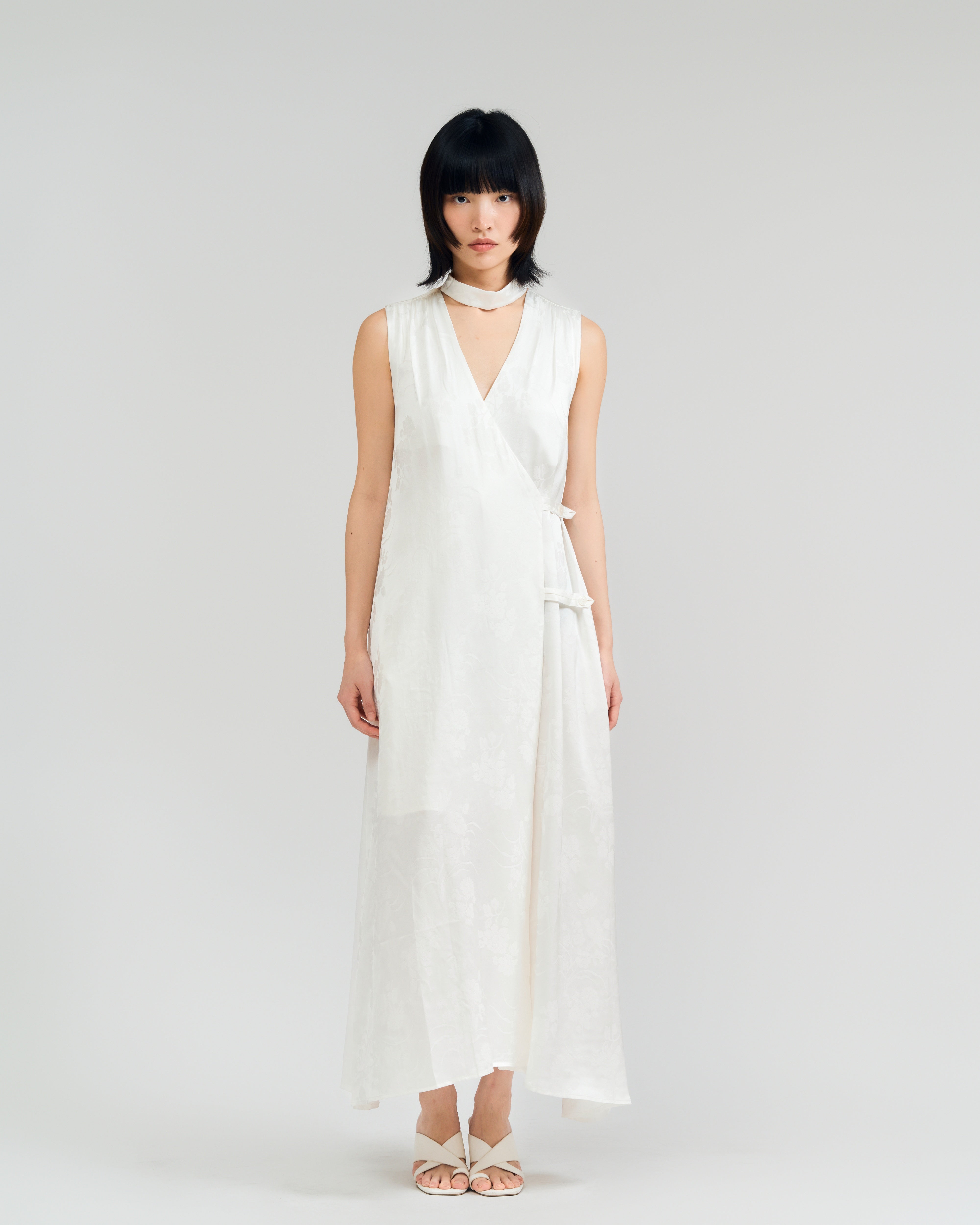"Beach Blossom" White Maxi Vacation Dress